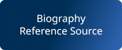 dark blue gradient background with the the words Biography Reference Source in white lettering
