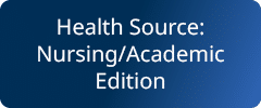 dark blue gradient background with the words Health Source: Nursing/Academic Edition