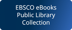 dark blue gradient background with the words EBSCO eBooks Public Library Collection in white lettering