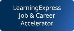 dark blue gradient background with the words Learning Express Job & Career Acclerator in white lettering